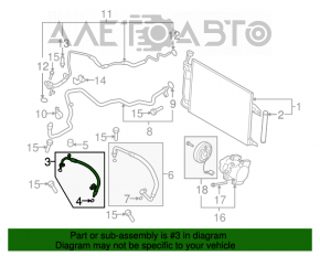 Шланг кондиционера (железо, резина, короткий) Mazda6 09-13 2.5