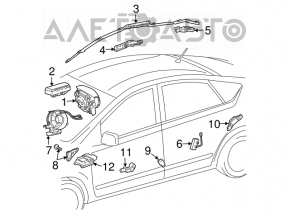 Подушка безопасности airbag в руль водительская Toyota Prius 20 04-09