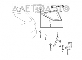 Форточка (глухое стекло) задняя правая Lexus RX300 98-03
