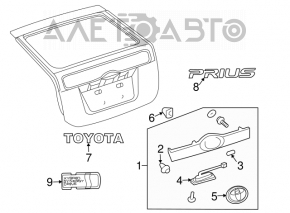 Молдинг двери багажника под smart key с эмблемой Toyota Prius 20 04-09
