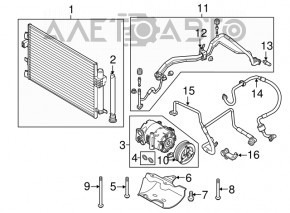Трубка кондиционера компрессор-печка Ford Focus mk3 11-14 2.0 дорест