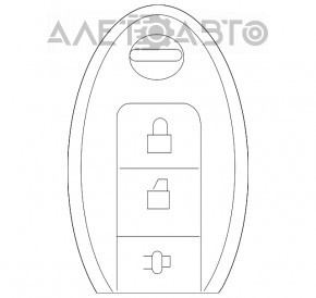 Ключ smart key Nissan Rogue 14- 3 кнопки